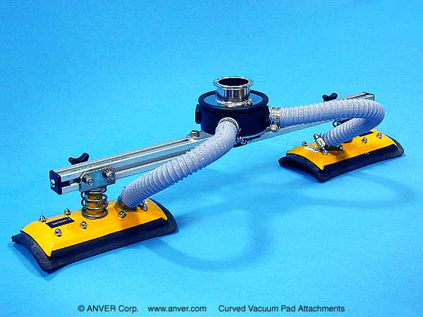 Curved Vacuum Pad Attachments for Pipe and Tube Handling