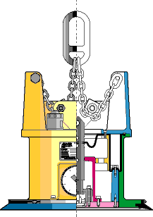 Diagram of an ANVER Single Pad Self-Powered Mechanical Vacuum Lifter 