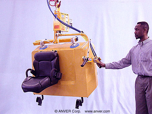ANVER Two Pad Air Powered Lifter with Gravity Tilt and Air Balancer Integration for Lifting Engine Covers up to 110 lb (50 kg)