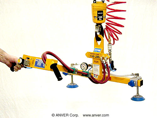 ANVER Two Pad Custom Air Powered Vacuum Lifter for Lifting Wheels up to 110 lb (50 kg)