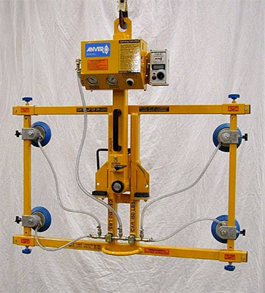 Four Pad Air Powered Vacuum Lifter with Manual Rotation and Gavity Tilt