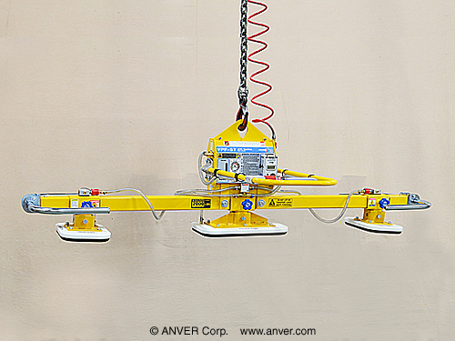 ANVER Twelve Pad Air Powered Vacuum Lifter for Lifting Glass Panes 12 ft x 8 ft (3.7 m x 2.4 m) up to 1500 lb (680 Kg)