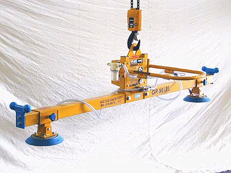 ANVER Two Pad Air Powered Vacuum Lifter for Lifting Laminated Sheet and Fiberboard 12 ft x 2 ft (3.7 m x 0.6 m) weighing up to 300 lb (136 kg)