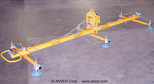 Six Pad Electric Powered Vacuum Lifter with Adjustable Crossarms Model ...