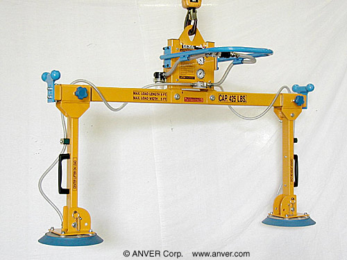 ANVER Two Pad Air Powered Side Gripping Custom Vacuum Lifter for Lifting Safes, 8 ft x 6 ft (2.4 m x 1.6 m) up to 500 lb (227 kg)