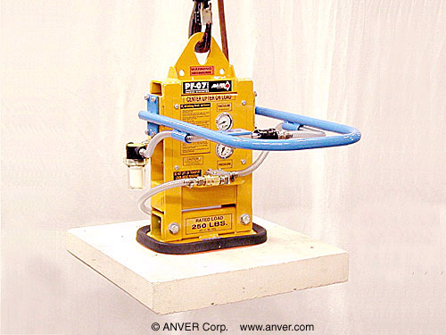 ANVER Air Powered Vacuum Generator with Rectangular Foam Pad Attachment for Lifting Ceramic Blocks up to 250 lb (113 kg)