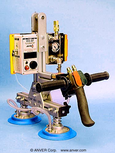 ANVER Two Pad Air Powered Vacuum Lifter for use with an Air Balancer for Lifting Glass Appliance Tops weighing up to 100 lbs