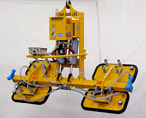 Four Pad Air Powered Vacuum Lifter with Powered Tilt and Foam Pads