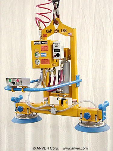 ANVER Two Pad Air Powered Vacuum Lifter with Powered Tilt