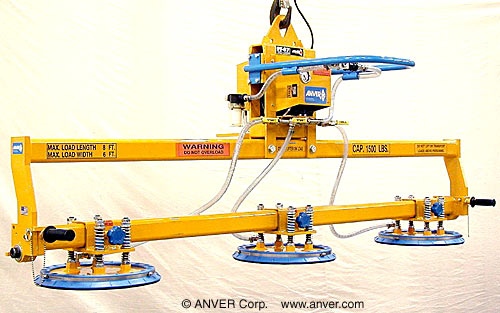 ANVER Three Pad Electric Powered Vacuum Lifter with Manual Tilt and Foam Vacuum Pads for Lifting Countertops
