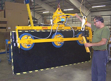 ANVER Three Pad Electric Powered Vacuum Lifter with Manual Gravity Tilter