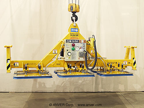 Six Pad Electric Powered Heavy Duty Vacuum Lifter with Fixed High ...