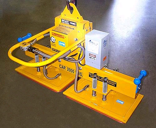 ANVER Two Pad Electric Powered Vacuum Lifter for Lifting Lead Blocks, 5 ft x 3 ft (1.5 m x 1.0 m) weighing up to 2000 lb (907 kg)