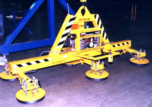 Six Pad Electric Powered 6,000 lb Capacity Vacuum Lifter Model# E600M6 ...