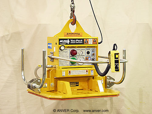 ANVER Single Pad Electric Powered Vacuum Lifter with Special Foam Seal Vacuum Pad for Lifting & Handling Lead Blocks up to 6000 lbs (2722 kg)
