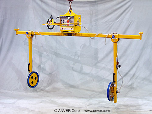 ANVER Two Pad Electric Powered Side Gripping Vacuum Lifter with Manual Rotation for Lifting & Handling Metal Cabinets up to 800 lb (363 kg)