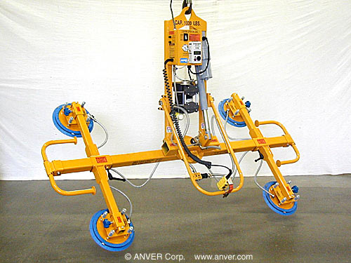 ANVER Four Pad Electric Powered Vacuum Lifter with Powered Tilt and Manual Rotate