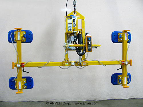 ANVER Electric Powered Four Pad Lifter with Powered Tilt for Lifting & Tilting Door Units 10 ft x 6 ft (3.1 m x 1.8 m) up to 1000 lb (454 kg)