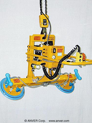 ANVER Two Pad Electric Powered Vacuum Lifter with Powered Tilt and Special Frame