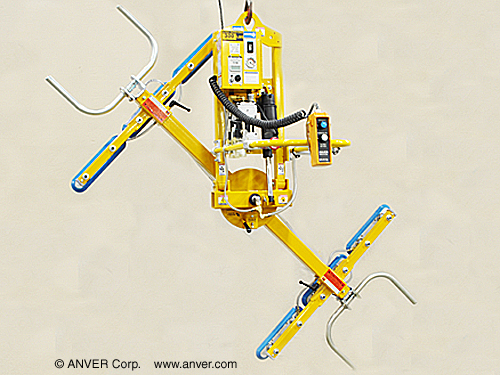 Six Pad Electric Powered Vacuum Lifter with Powered Tilt and Manual ...