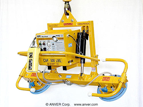 ANVER Two Pad Electric Powered Vacuum Lifter with Powered Tilt