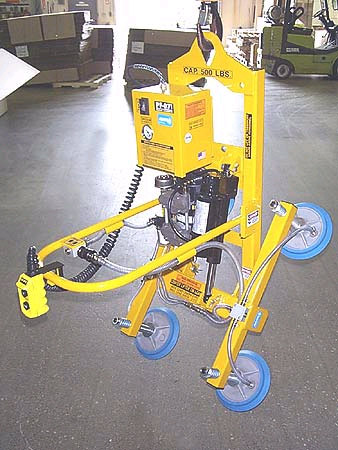 ANVER Four Pad Electric Powered Vacuum Lifter with Fixed Pads and Powered Tilt