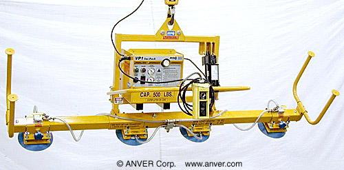 ANVER Four Pad Electric Powered Vacuum Lifter with Powered Tilt