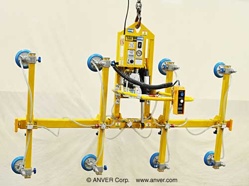 ANVER Eight Pad Electric Powered Vacuum Lifter with Powered Tilt