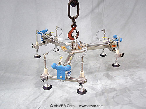 ANVER Six Pad Custom Lifting Frame (Nickel Plated) for Lifting & Handling Glass Lenses up to 270 lb (122 kg)