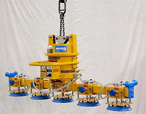 ANVER Five Pad Self-Powered Mechanical Vacuum Lifter for Steel Sheets