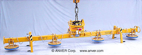 ANVER Four Pad Heavy Duty Mechanical Lifter for Lifting & Handling Steel Sheet 25 ft x 6 ft (7.6 m x 1.8 m) up to 7200 lb (3266 kg)