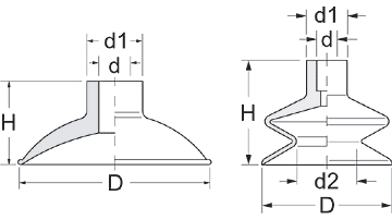 Drawings for Molded Vinyl Suction Cups and Vacuum Cups
