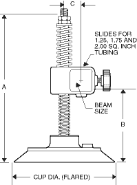 Drawing of Rigid Mount Vacuum Cup Suspension Assembly