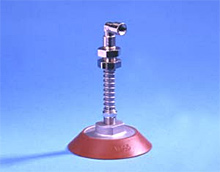 Small Vacuum Cup with Spring Loaded Bulkhead Mount Suspension Assembly