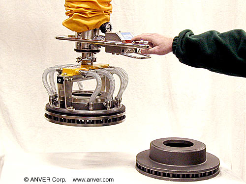 ANVER Custom Vacuum Pad Attachment for VT Systems for Lifting Brake Rotors 12-5/8" O.D. x 9-1/4" I.D. up to 120 lb (54 kg)