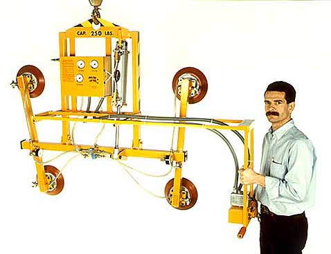 ANVER Four Pad Electric Powered Vacuum Lifter with Powered Tilter and Special Handle