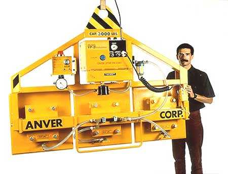 ANVER Three Pad Electric Powered Vacuum Lifter with Foam pads for Stone Lifting