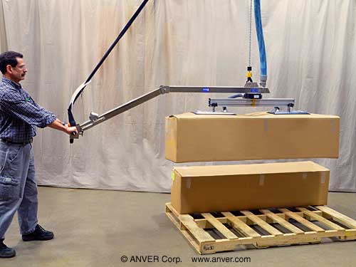 ANVER VB Vacuum-Hoist Lifting System with Custom Vacuum Pad Attachment and Hook for Non-Vacuum Lifting