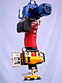 Air Powered Hoist Integrated Vacuum Lifting System with Custom Five Cup Pad Attachment for Lifting Batteries