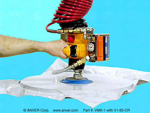 ANVER Hoist Integrated Air Powered Vacuum System with Single Pad Attachment