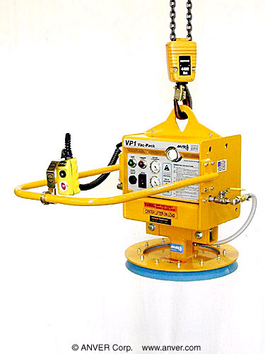 ANVER Single Pad Electric Powered Vacuum Lifter for Lifting Aluminum Plate up to 1000 lb (454 kg)