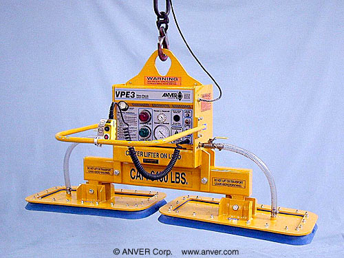 ANVER Electric Powered Vacuum Generator with Dual Pad Attachment for Lifting & Handling Steel Sheet up to 6400 lb (2903 kg)