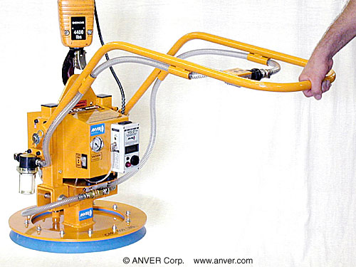 ANVER Electric Vacuum Generator with Interchangeable Single Pad Attachment Lifting Steel Drums 22" Dia. up to 650 lb (295 kg)