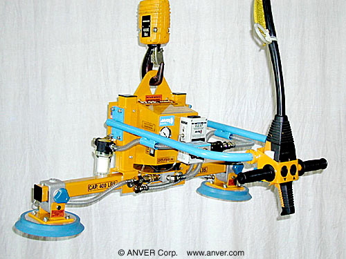 ANVER Electric Powered Vacuum Generator with Dual Pad Attachment for Lifting Small Plastic Plates up to 400 lb (181 kg)