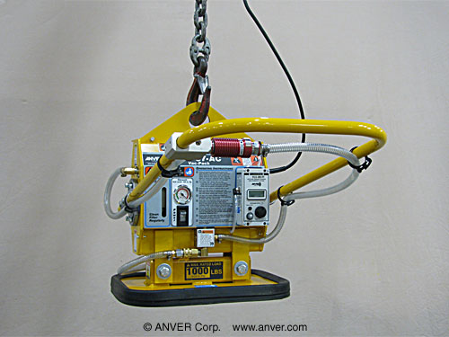 ANVER Electric Powered Vacuum Generator with Single Foam Pad Attachment for Lifting & Handling Stone Blocks up to 1000 lb (454 kg)