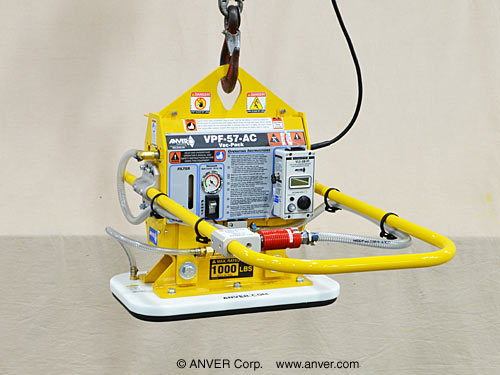 ANVER Electric Powered Vacuum Generator with Single Foam Vacuum Pad for Lifting & Handling Stone Slabs Weighing up to 1000 lbs (454 kg)