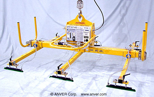 Six Pad Electric Powered Vacuum Lifter with Adjustable Crossarms Model ...