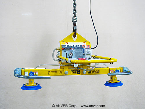 ANVER Two Pad Electric Powered Vacuum Lifter for Lifting Small Steel Sheets 8 ft x 4 ft (2.4 m x 1.2  m) up to 500 lb (227 kg)