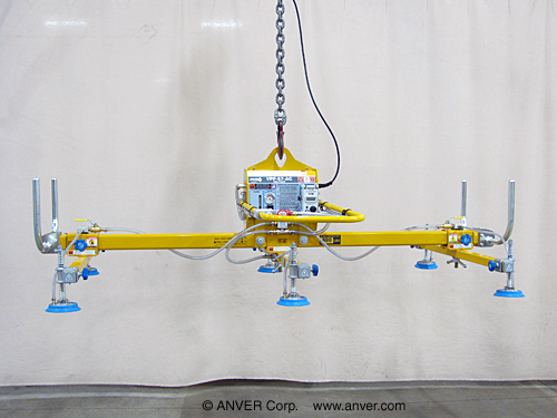 Six Pad Electric Powered Vacuum Lifter with Adjustable Crossarms Model ...