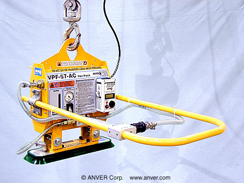 ANVER Electric Powered Vacuum Generator with Single Oval Pad Attachment for Lifting & Handling Metal Panels up to 550 lb (249 kg)